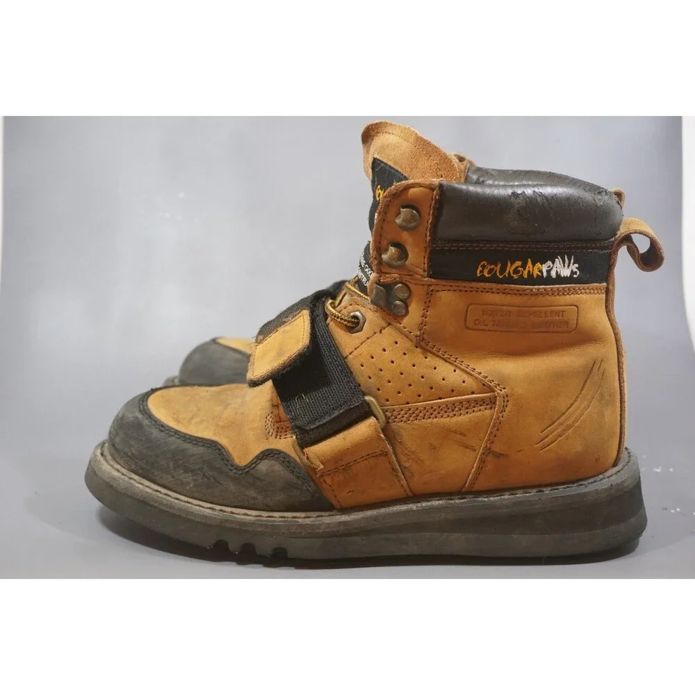 Cougar Paws Roofing Boots Style HSF-3035 Brown Leather Mens Size 8.5